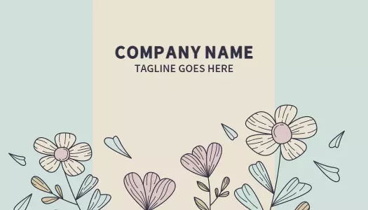 Charming Floral Design Green and Pink Florist Business Card Template