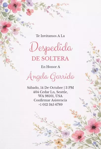 Charming Floral Elegant Bridal Shower Celebration Invitation Template