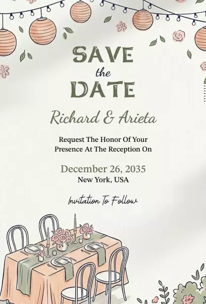 Charming Floral Garden Save The Date Wedding Invitation Template