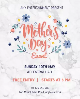 Charming Floral Mother's Day Celebration Event Poster Template