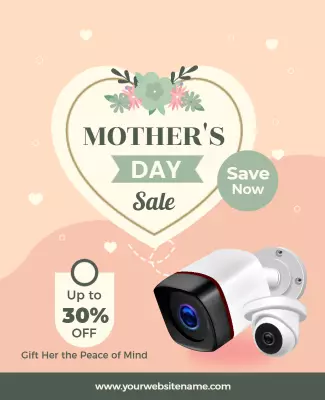 Charming Floral Mother's Day Sale Security Camera Poster Template