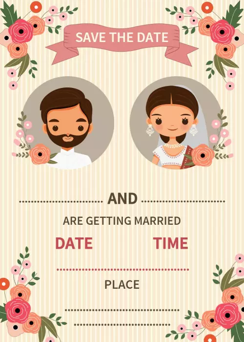 Charming Floral Save the Date Wedding Invitation Template