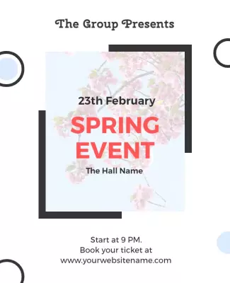Charming Floral Spring Event Celebration Poster Template
