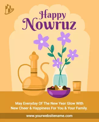 Charming Floral Spring Nowruz Celebration Poster Template