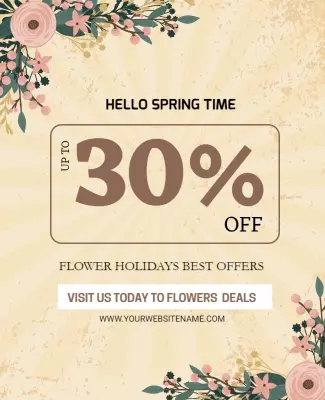 Charming Floral Spring Sale Discount Poster Template