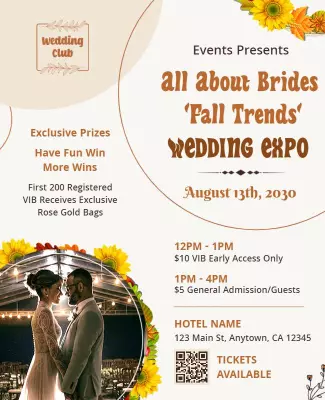 Charming Floral Wedding Expo Event Invitation Poster Template