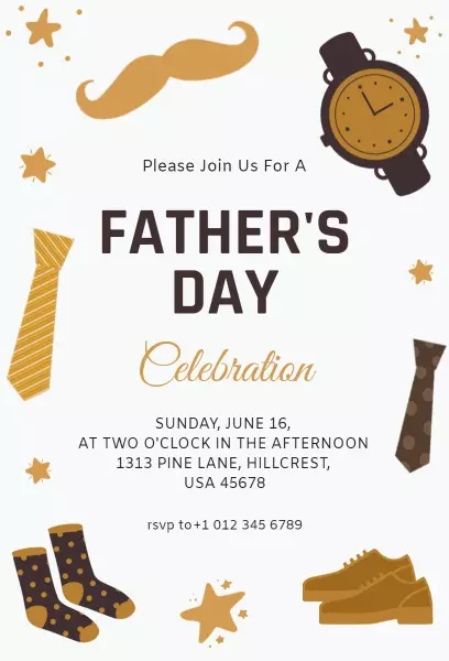 Charming Fun Father's Day Celebration Invitation Template
