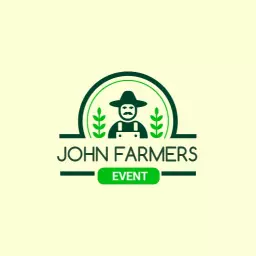 Charming Green Farmer with Plants Celebrating Local Event Logo Template
