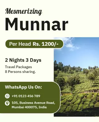 Charming Green Nature Travel Package for Munnar Poster Template