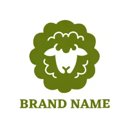 Charming Green Sheep Illustration for Animal Branding Logo Template