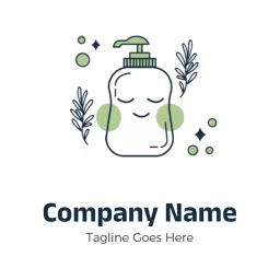 Charming Green Soap Bottle Design with Natural Elements Logo Template