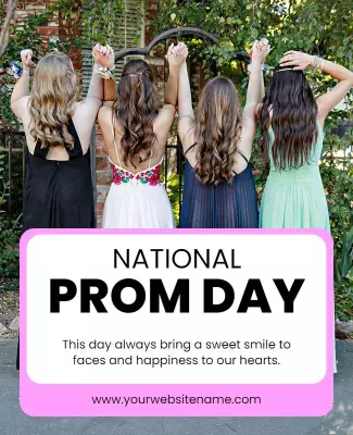 Charming Group Celebration for National Prom Day Poster Template