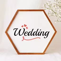 Charming Handwritten Wedding Theme with Romantic Hearts Logo Template
