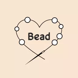 Charming Heart Design Featuring Colorful Bead Art Logo Template
