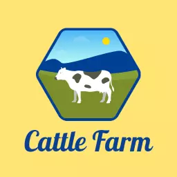 Charming Hexagon Design Featuring Cattle Farm and Landscape Logo Template