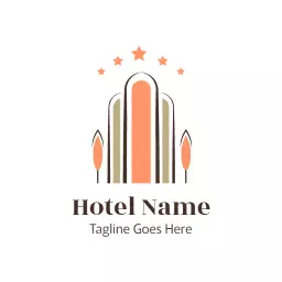 Charming Hotel Design with Elegant Star Accents Logo Template