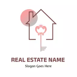 Charming House and Key Design Symbolizing Real Estate Logo Template