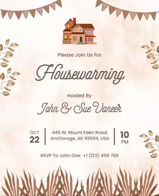 Charming Housewarming Invitation Flyer Template