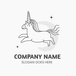 Charming Illustrated Unicorn Design for Magical Themes Logo Template