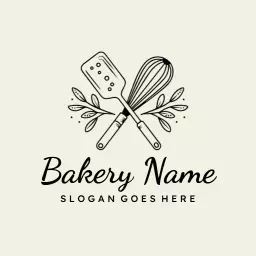 Charming Kitchen Utensils for Your Cozy Bakery Logo Template