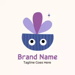 Charming Lavender Plant Design with Playful Features Logo Template