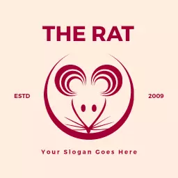 Charming Maroon Rat Design Showcasing Playful Features Logo Template