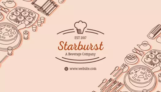 Charming Minimalist Beverage Company Restaurant Business Card Template