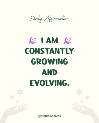 Charming Minimalist Daily Growth Affirmation Poster Template