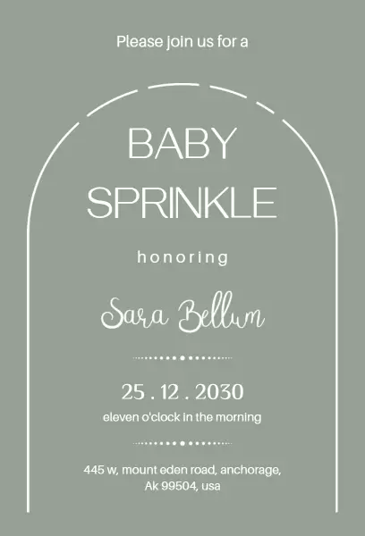 Charming Modern Baby Sprinkle Celebration Invitation Template
