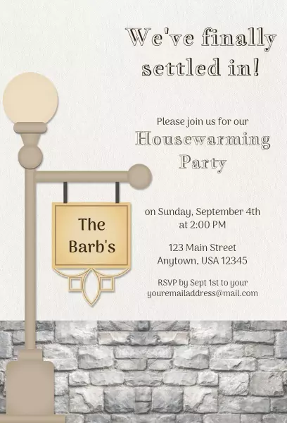 Charming Modern Home Sweet Home Housewarming Invitation Template