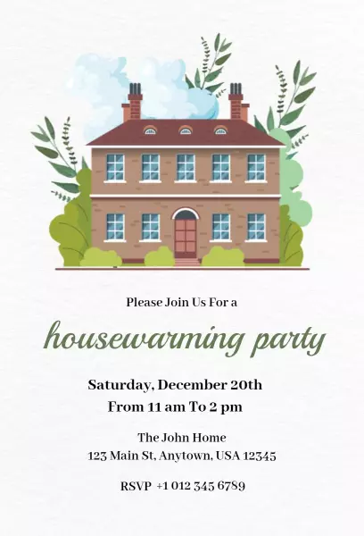 Charming Modern Housewarming Celebration Invitation Template
