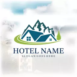 Charming Mountain Retreat with Cozy Accommodations Logo Template