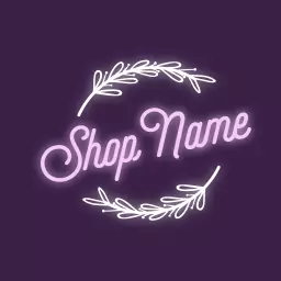 Charming Neon Pink Floral Design for Boutique Shop Logo Template