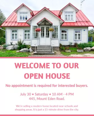 Charming Open House Real Estate Flyer Template