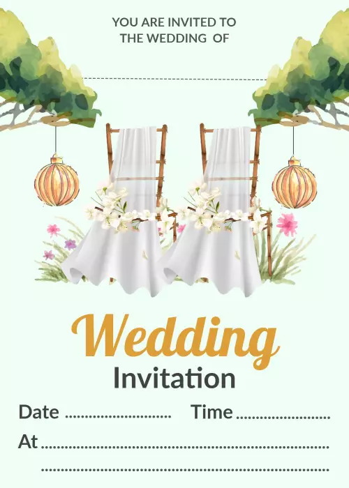 Charming Outdoor Floral Romantic Wedding Invitation Template