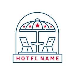 Charming Outdoor Lounge Area Designed for Luxury Hotel Logo Template