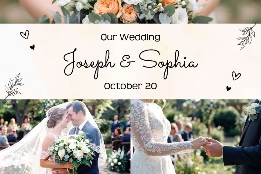 Charming Outdoor Wedding Announcement Postcard Template