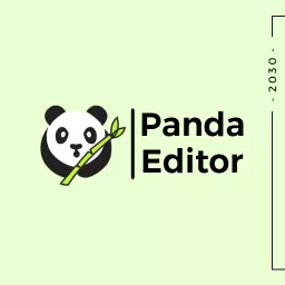 Charming Panda Holding Bamboo for Creative Editor Logo Template