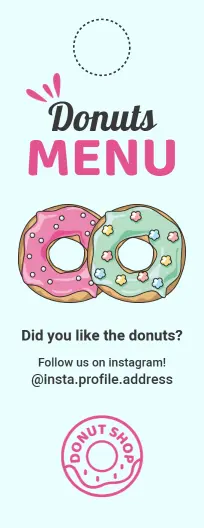 Charming Pastel Color Donut Shop Door Hanger Menu Template