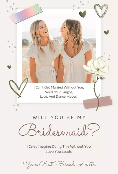 Charming Pastel Floral Will You Be My Bridesmaid Invitation Template