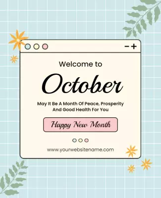 Charming Pastel October Welcome Message Poster Template