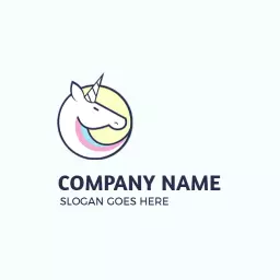 Charming Pastel Unicorn Design for Magical Branding Logo Template