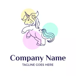 Charming Pastel Unicorn Design Representing Imagination Logo Template