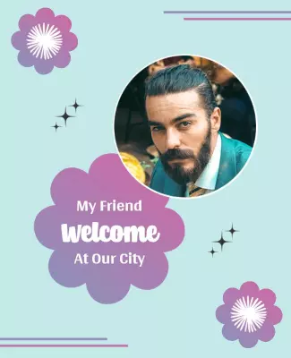Charming Pastel Welcome Invitation Poster Template