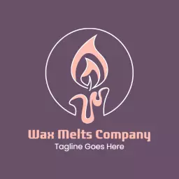Charming Pink and Beige Candle Flame Represents Wax Melts Logo Template