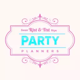 Charming Pink and Blue Retro Design for Party Planners Logo Template