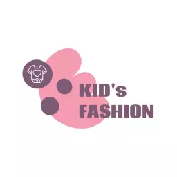 Charming Pink and Purple Elements Showcasing Kid's Fashion Logo Template