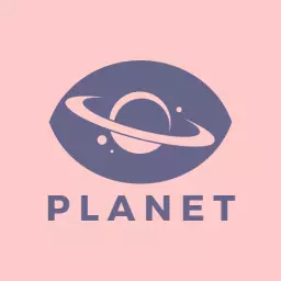 Charming Pink Background Featuring Stylish Planet Design Logo Template