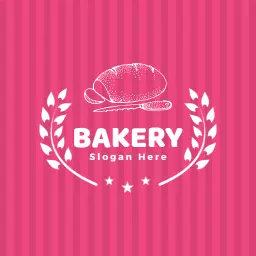Charming Pink Bakery Design Featuring Fresh Baked Goods Logo Template
