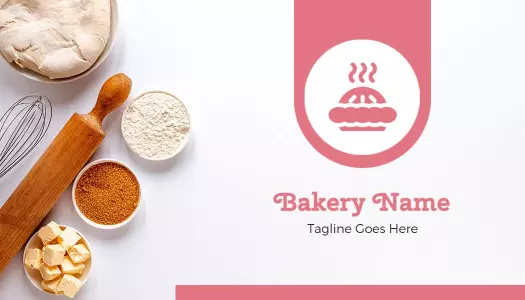 Charming Pink Bakery Theme for Sweet Delights Business Card Template